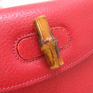 美品 グッチ バンブー レッド 000 1014 0188 2WAY ハンドバッグ バッグ 赤 0092 【中古】 GUCCI