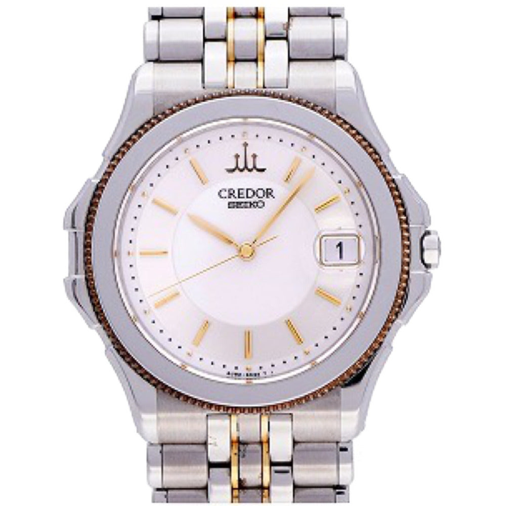 セイコー クレドール パシフィーク 8J82-6A20 クオーツ 腕時計 K18/SS シルバー/ゴールド 0003【中古】SEIKO メンズ
