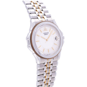 セイコー クレドール パシフィーク 8J82-6A20 クオーツ 腕時計 K18/SS シルバー/ゴールド 0003【中古】SEIKO メンズ