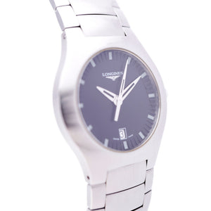 ロンジン オポジション デイト L3.617.4 クオーツ 腕時計 SS ブラック 黒文字盤 0005【中古】LONGINES メンズ