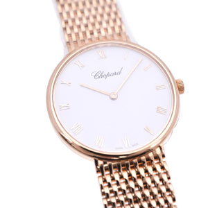 未使用 ショパール クラシック ローズゴールド 金無垢 153613-5001 手巻き 腕時計 K18PG 750PG ホワイト 白文字盤 0006【中古】Chopard メンズ