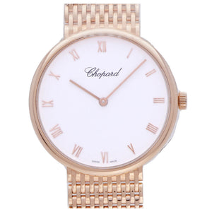 未使用 ショパール クラシック ローズゴールド 金無垢 153613-5001 手巻き 腕時計 K18PG 750PG ホワイト 白文字盤 0006【中古】Chopard メンズ