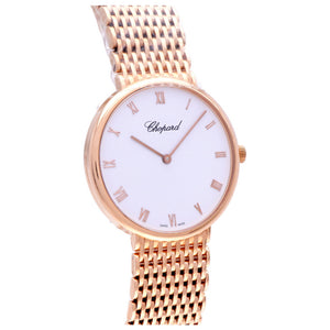 未使用 ショパール クラシック ローズゴールド 金無垢 153613-5001 手巻き 腕時計 K18PG 750PG ホワイト 白文字盤 0006【中古】Chopard メンズ
