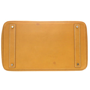 エルメス オータクロア40 ヴァッシュ ナチュラル シルバー金具 □F刻印 ハンドバッグ バッグ 茶 0007 【中古】 HERMES メンズ