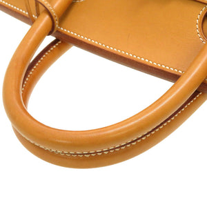 エルメス オータクロア40 ヴァッシュ ナチュラル シルバー金具 □F刻印 ハンドバッグ バッグ 茶 0007 【中古】 HERMES メンズ