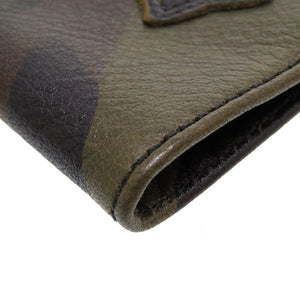 美品 クロムハーツ セメタリークロス レザー 迷彩 カモフラージュ グリーン 緑 パスポートケース カバー 0010【中古】CHROME HEARTS