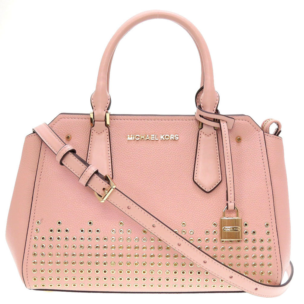 美品 マイケルコース スタッズ 35F8GYEM6T レザー ピンク 2way ショルダーバッグ 0012【中古】MICHAEL KORS