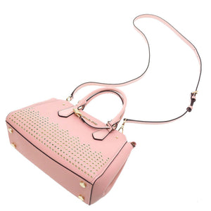 美品 マイケルコース スタッズ 35F8GYEM6T レザー ピンク 2way ショルダーバッグ 0012【中古】MICHAEL KORS