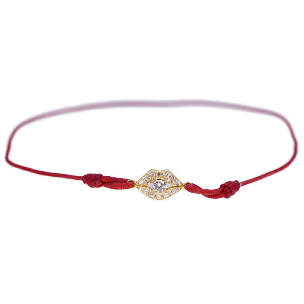 美品 アーカー プティビズーパヴェコード K18YG/ダイヤモンド ブレスレット ダイヤ ゴールド ジュエリー アクセサリー 0014【中古】AHKAH レディース