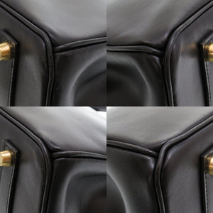 美品 エルメス バーキン35 ボックスカーフ ブラック ゴールド金具 □F刻印 ハンドバッグ バッグ 黒 0016 【中古】 HERMES