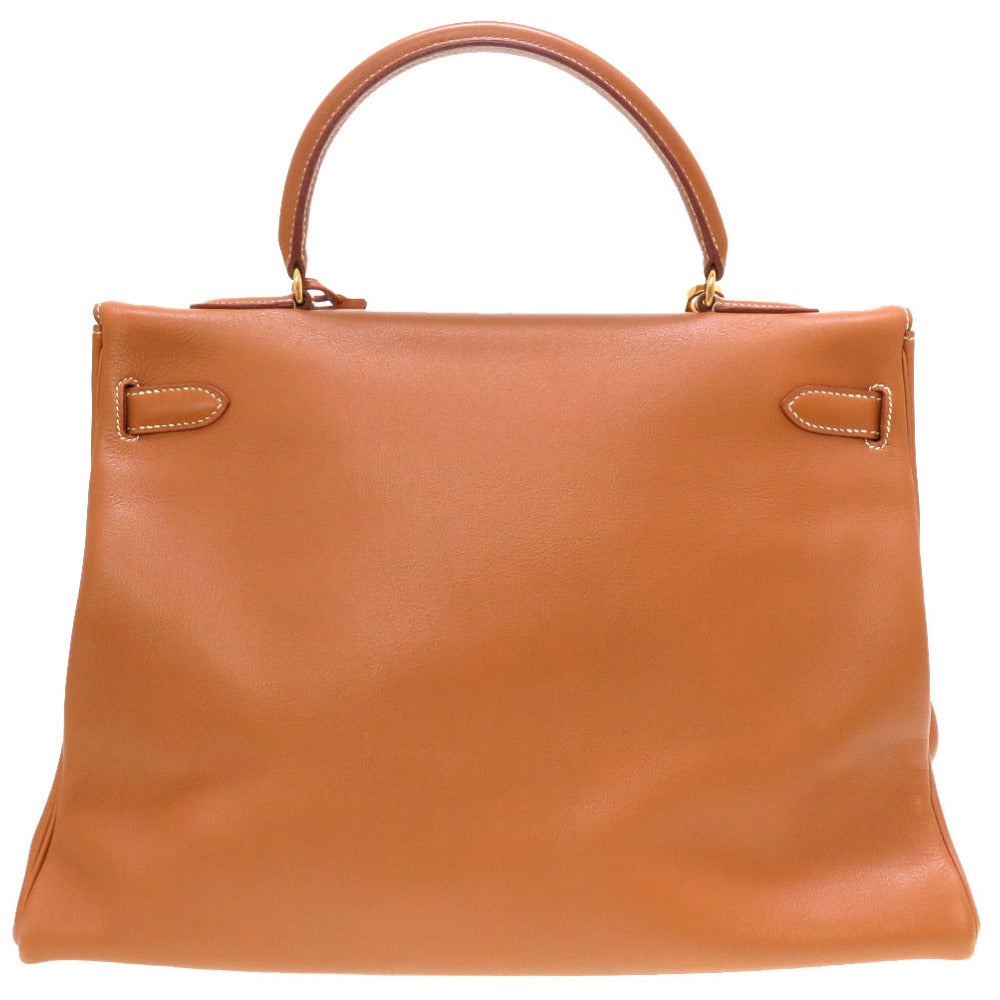 エルメス ケリームー35 内縫い ヴォーガリバー ゴールド ゴールド金具 〇Z刻印 ハンドバッグ バッグ 茶 0017 【中古】 HERMES ケリー35