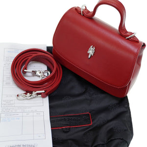 美品 クロムハーツ TEENER ダガー 2WAY ショルダー ハンド バッグ レザー レッド 赤 ストラップ付 0021【中古】CHROME HEARTS