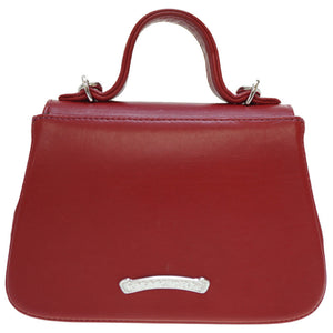 美品 クロムハーツ TEENER ダガー 2WAY ショルダー ハンド バッグ レザー レッド 赤 ストラップ付 0021【中古】CHROME HEARTS