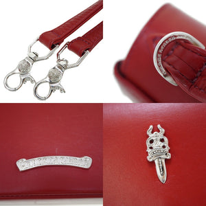 美品 クロムハーツ TEENER ダガー 2WAY ショルダー ハンド バッグ レザー レッド 赤 ストラップ付 0021【中古】CHROME HEARTS