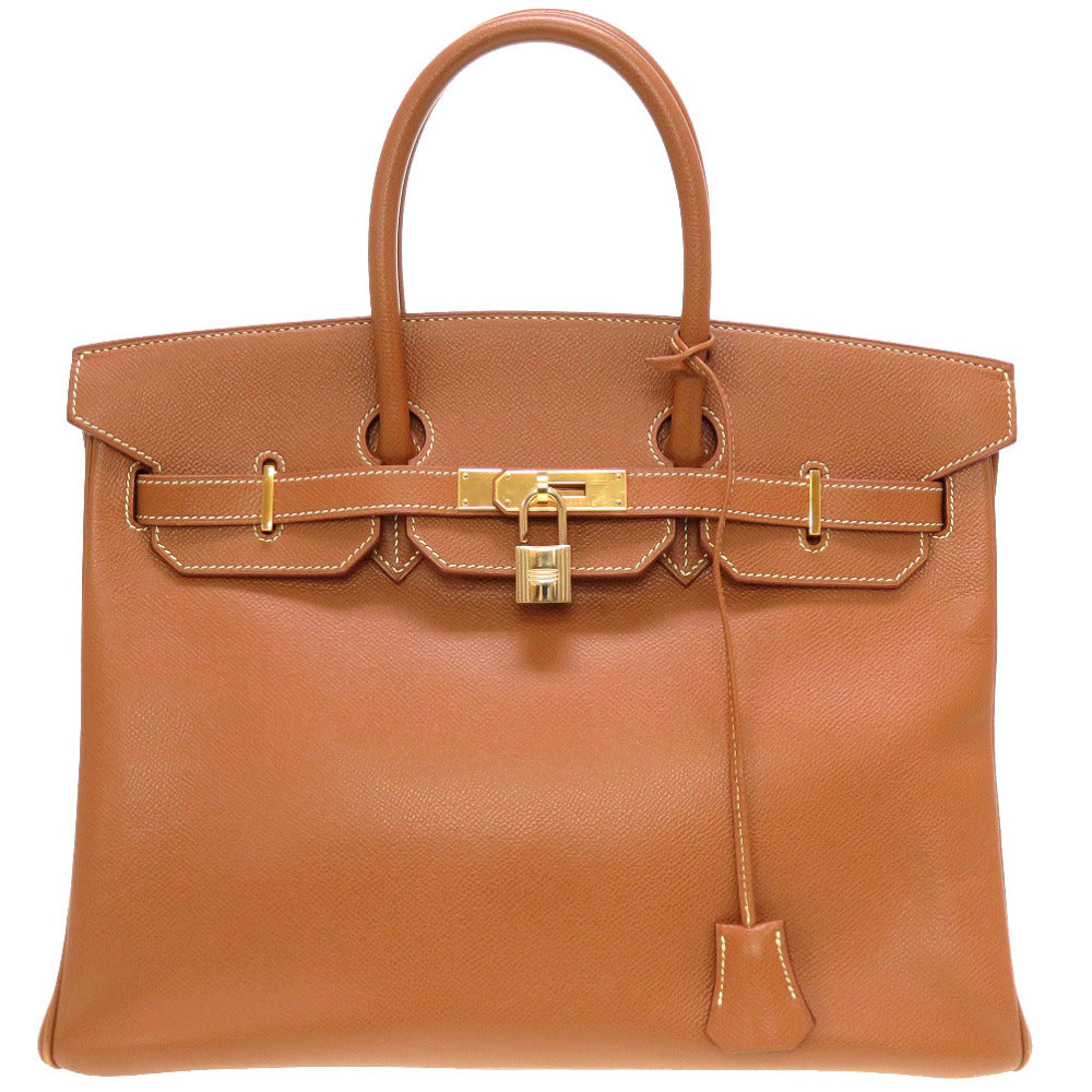 エルメス バーキン35 クシュベル ゴールド ゴールド金具 □E刻印 ハンドバッグ バッグ 茶 0023 【中古】 HERMES