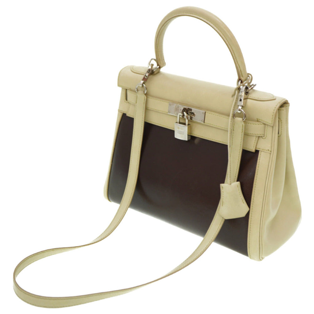 エルメス ケリー28 内縫い バイカラー アマゾニア/ボックスネパール ハンドバッグ □E刻印 0028【中古】HERMES