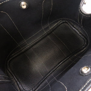 エルメス ガーデンパーティTTPM トワルオフィシエ レザー ブラック シルバー金具 □H刻印 ハンドバッグ バッグ 黒 0035 【中古】 HERMES
