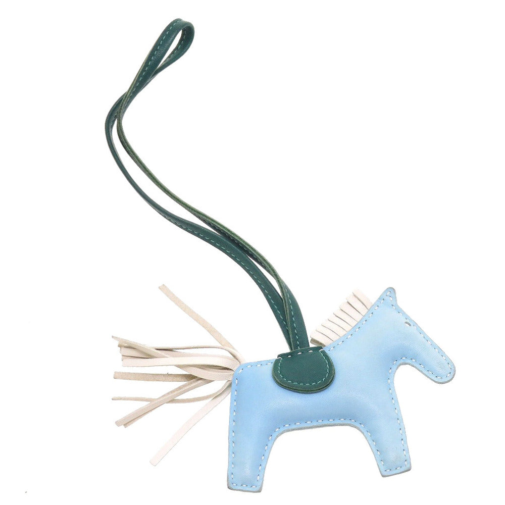 エルメス ロデオチャームPM アニューミロ セレステ クレ マラカイト キーホルダー バッグチャーム 0058【中古】HERMES