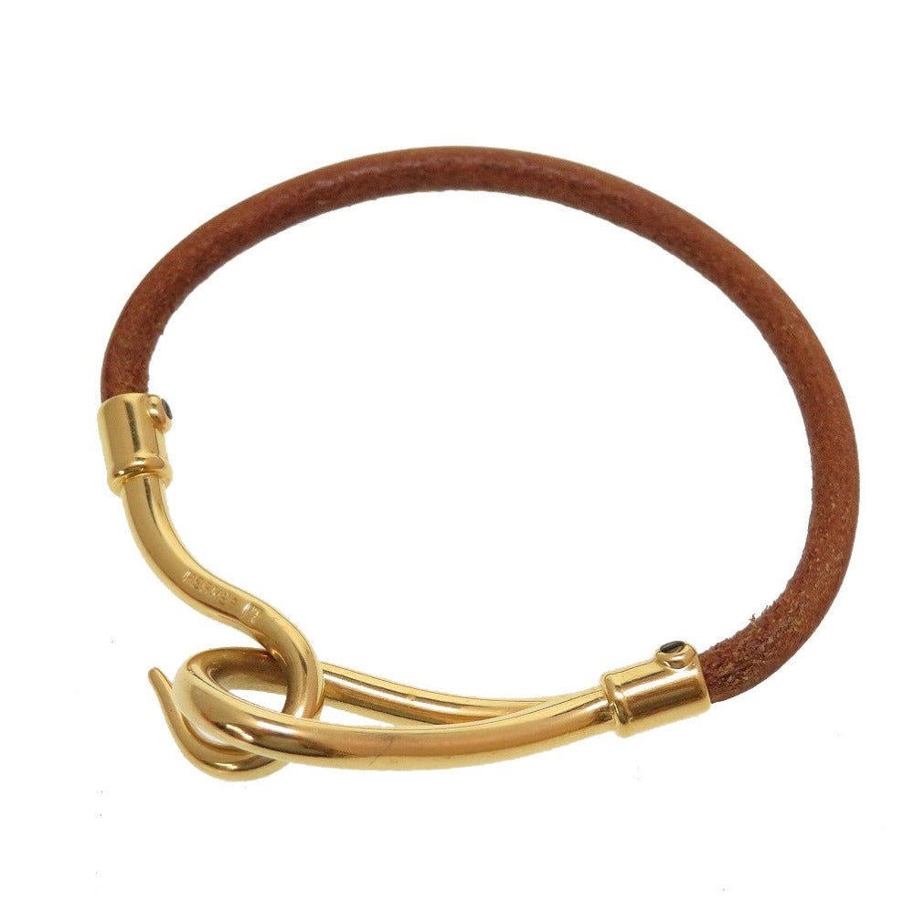 美品 エルメス ジャンボ レザー ブラウン ゴールド 茶 ブレスレット 0060【中古】HERMES