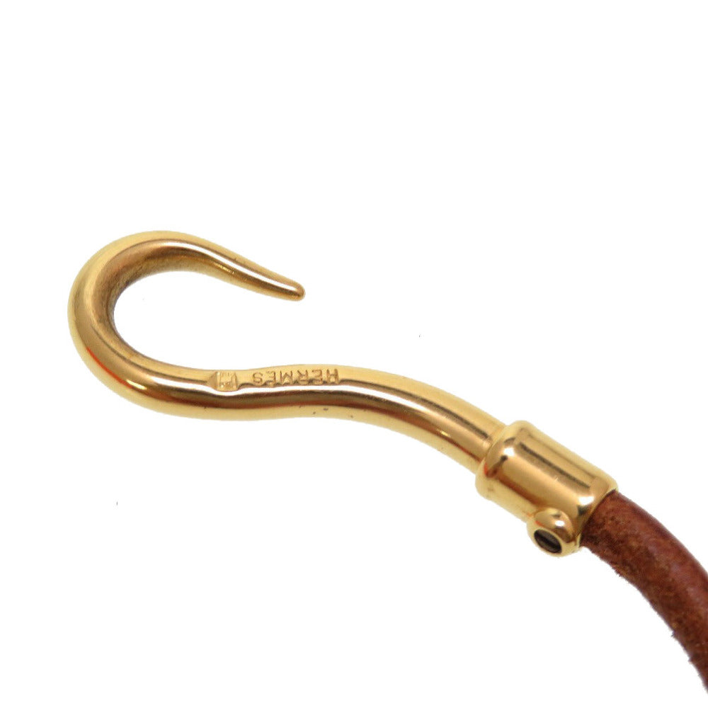 美品 エルメス ジャンボ レザー ブラウン ゴールド 茶 ブレスレット 0060【中古】HERMES