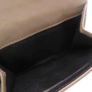 新品同様 ボッテガヴェネタ イントレチャート コンパクトウォレット レザー グレー Wホック財布 財布 0064【中古】BOTTEGA VENETA