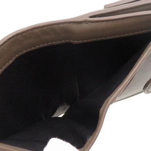 新品同様 ボッテガヴェネタ イントレチャート コンパクトウォレット レザー グレー Wホック財布 財布 0064【中古】BOTTEGA VENETA