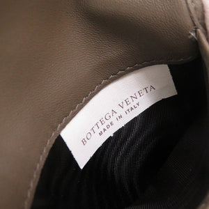 新品同様 ボッテガヴェネタ イントレチャート コンパクトウォレット レザー グレー Wホック財布 財布 0064【中古】BOTTEGA VENETA