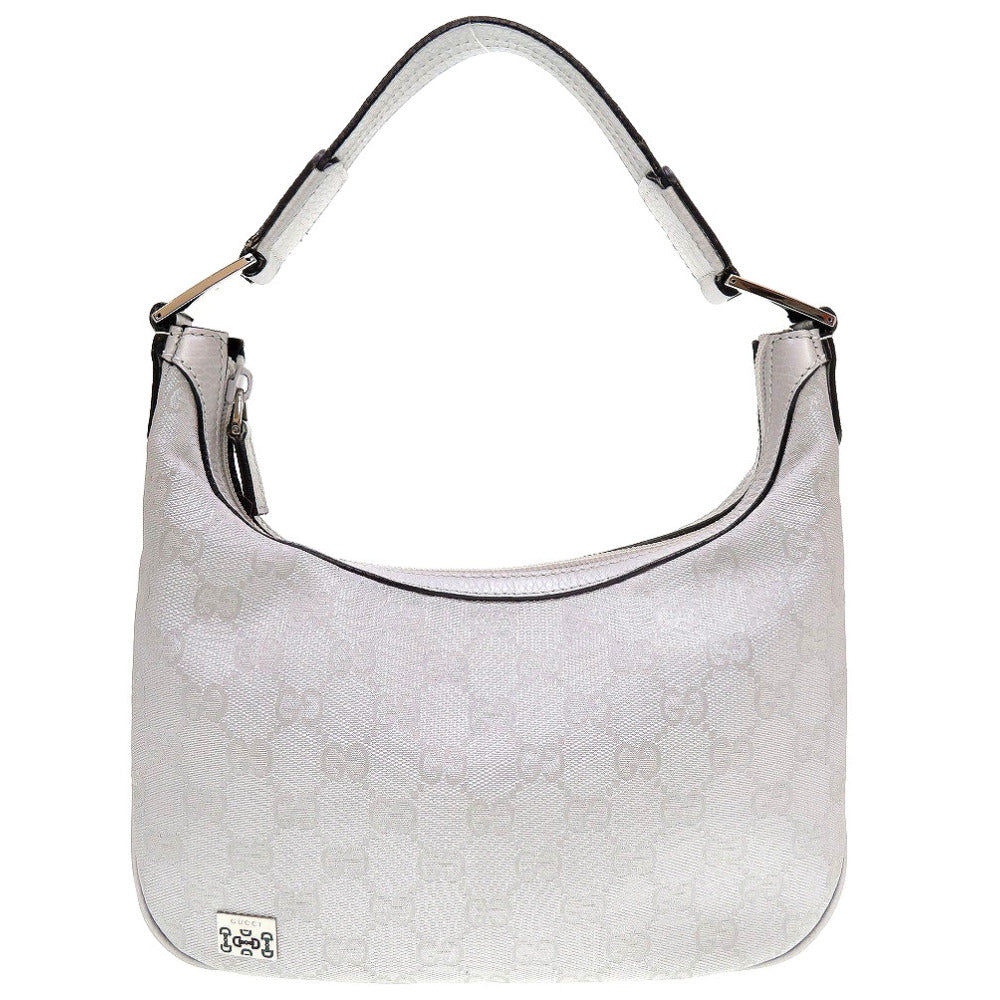 新品同様 グッチ GGスプリーム 263757 GGキャンバス シルバー ハンドバッグ 0065【中古】GUCCI