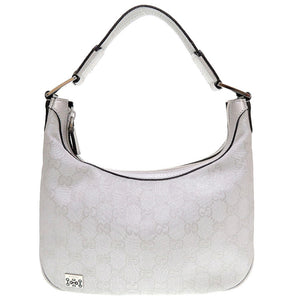 新品同様 グッチ GGスプリーム 263757 GGキャンバス シルバー ハンドバッグ 0065【中古】GUCCI