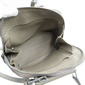 イアクッチ レザー  シルバー金具 グレージュ 2WAY ハンドバッグ ショルダーバッグ 0076【中古】IACUCCI