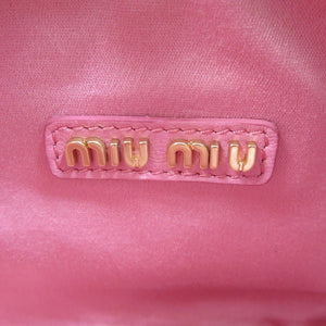 未使用 ミュウミュウ ミュウ ワンダー マトラッセ ホーボー 5BC125 羊革 金具ゴールド ピンク ハンドバッグ ショルダーバッグ 0077【中古】Miu Miu