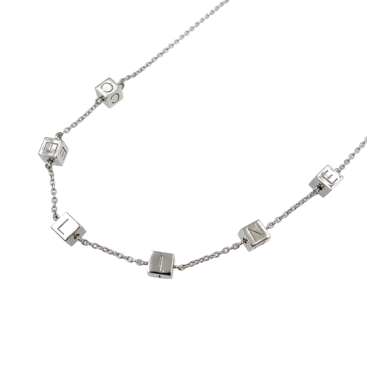 美品 セリーヌ シルバー925 キューブ ネックレス アクセサリー 0078【中古】CELINE