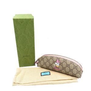 未使用 グッチ ディズニー デイジーダック GGスプリーム ゴールド金具 ベージュ ピンク ペンケース 0079【中古】GUCCI