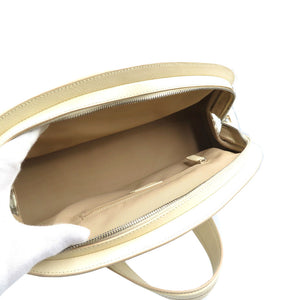 クリスチャンディオール トロッター フラワー刺繍 キャンバス レザー ベージュ 金具シルバー 0081 【中古】Christian Dior