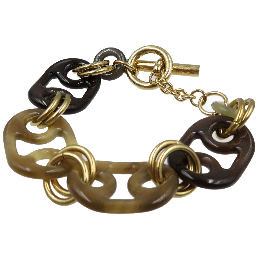 未使用 エルメス ユリディス バッファローホーン メタル ゴールド金具 ブラウン  ブレスレット 0087【中古】HERMES