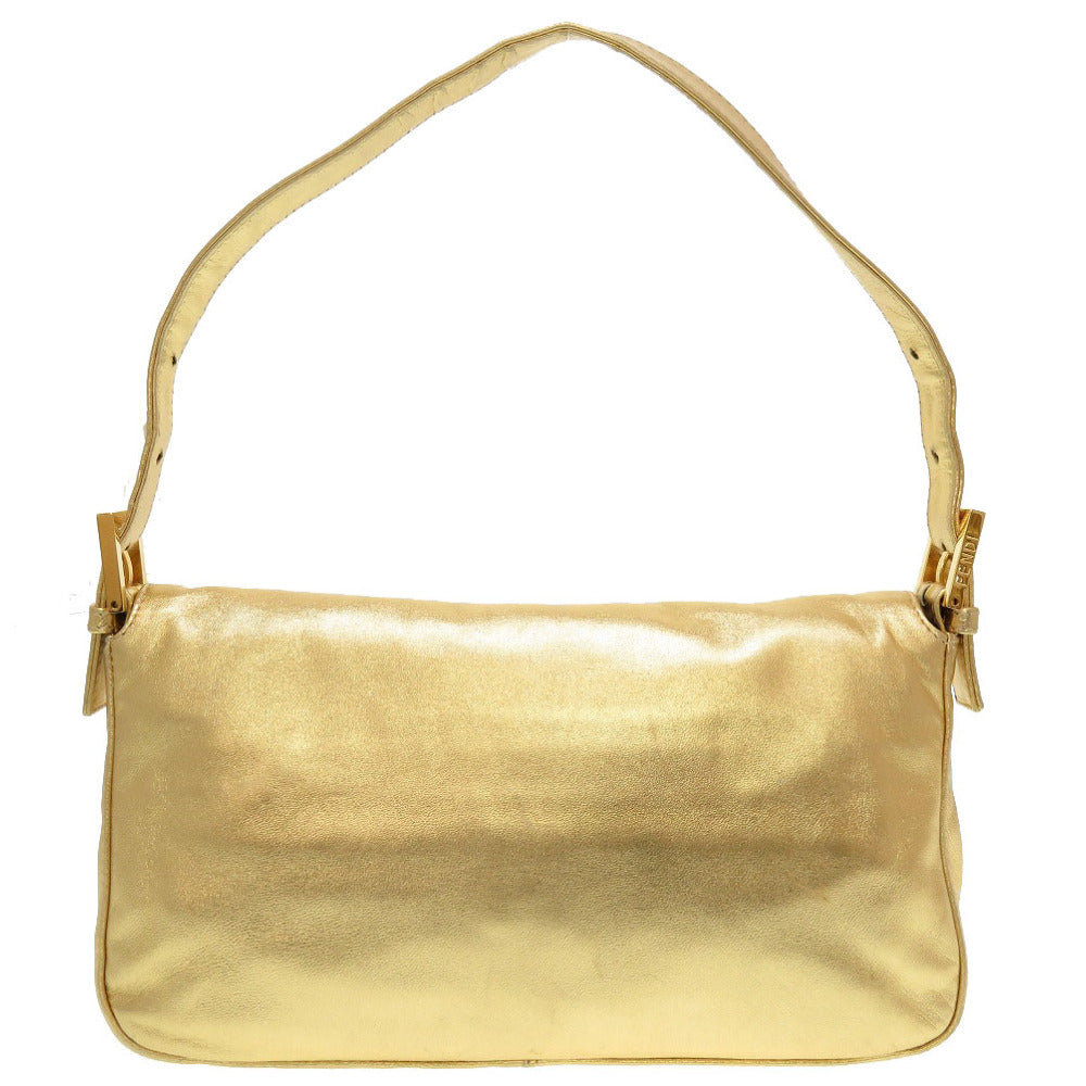 フェンディ マンマバケット レザー ストーン ゴールド ハンドバッグ バッグ 金色 0093 【中古】 FENDI