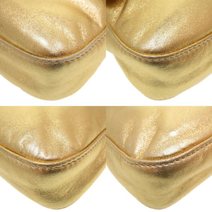 フェンディ マンマバケット レザー ストーン ゴールド ハンドバッグ バッグ 金色 0093 【中古】 FENDI