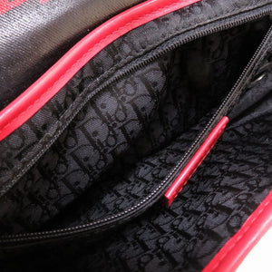 クリスチャン ディオール × ジョン ガリアーノ ハードコア サドルバッグ レザー ブラック レッド ハンドバッグ バッグ 黒 赤 0101 【中古】 Christian Dior × John Galliano