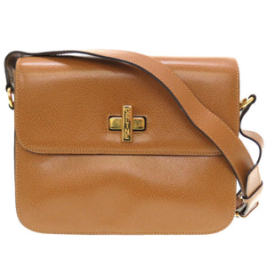 美品 セリーヌ ヴィンテージ レザー ブラウン ゴールド金具 ショルダーバッグ バッグ 茶 0111 【中古】 CELINE