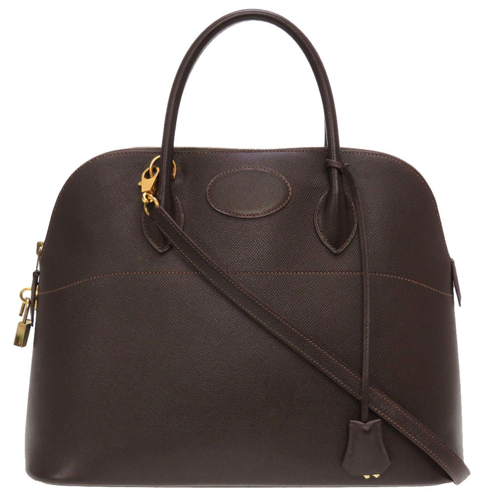 エルメス ボリード35 クシュベル ショコラ ゴールド金具 □C刻印 ハンドバッグ バッグ 茶 0129 【中古】 HERMES