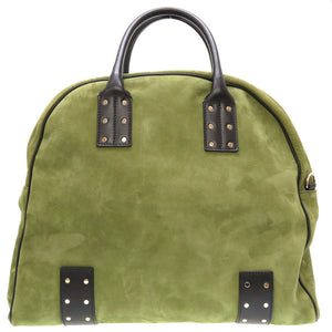 新品同様 バルマン スエード カーキ ブラック W7HA211Z004 トートバッグ バッグ 緑 黒 0130 【中古】 BALMAIN メンズ