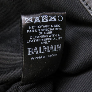 新品同様 バルマン スエード カーキ ブラック W7HA211Z004 トートバッグ バッグ 緑 黒 0130 【中古】 BALMAIN メンズ