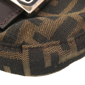 美品 フェンディ ズッカ 26673 ミニクロワッサン ミニマンマ キャンバス レザー ブラウン 茶 ミニミニバッグ 0133【中古】FENDI