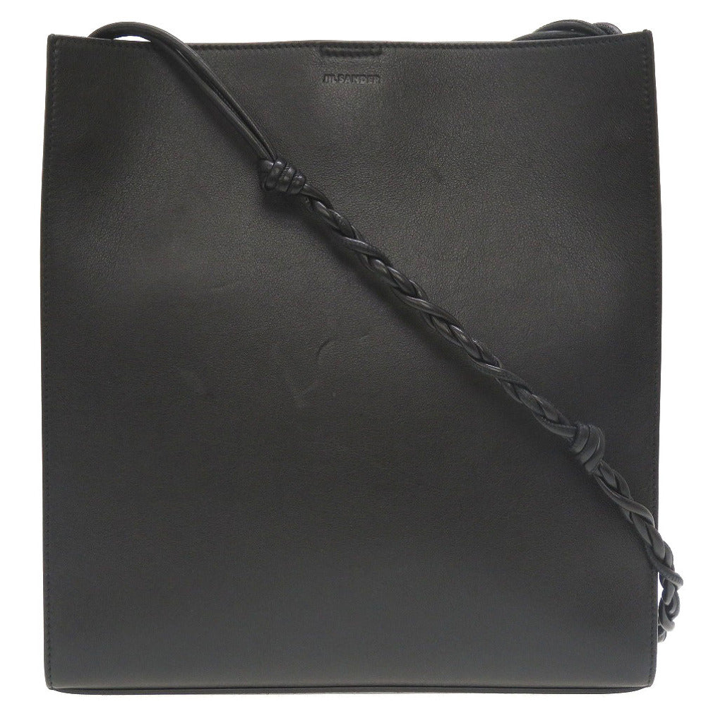 美品 ジルサンダー タングル ミディアム レザー ブラック 黒 ショルダーバッグ 0138【中古】JILSANDER