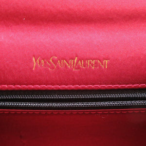 美品 イヴサンローラン ヴィンテージ ベロア ポリエステル ピンク ブラック 黒 ショルダーバッグ 0139【中古】YVES SAINTLAURENT