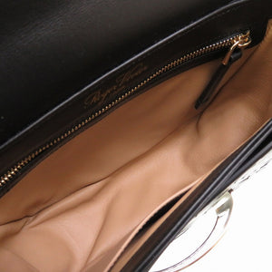 新品同様 ロジェヴィヴィエ フラワー カットワーク レザー ブラック 黒 ベージュ ショルダーバッグ 0140【中古】Roger Vivier