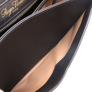 新品同様 ロジェヴィヴィエ フラワー カットワーク レザー ブラック 黒 ベージュ ショルダーバッグ 0140【中古】Roger Vivier