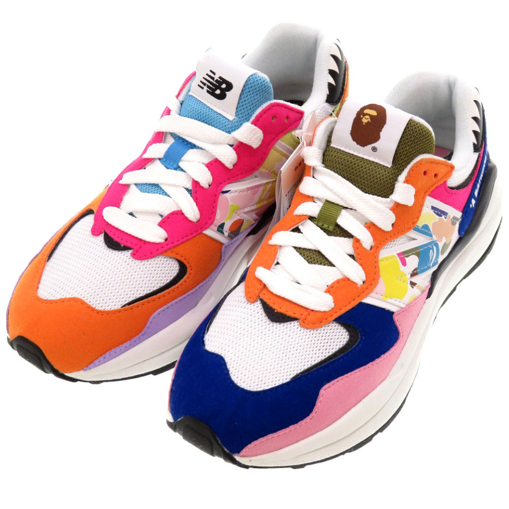 未使用 ニューバランス × エイプ 57/40 M5740BPE 25.0cm(日本サイズ) マルチカラー スニーカー 0142 【中古】 NEW BALANCE × A BATHING APE