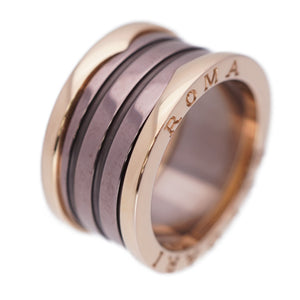 新品同様 ブルガリ B-ZERO1 ローマ 750PG/セラミック リング ＃56 指輪 K18 ピンクゴールド ジュエリー 0146【中古】BVLGARI レディース