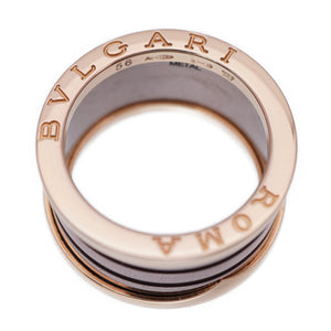 新品同様 ブルガリ B-ZERO1 ローマ 750PG/セラミック リング ＃56 指輪 K18 ピンクゴールド ジュエリー 0146【中古】BVLGARI レディース